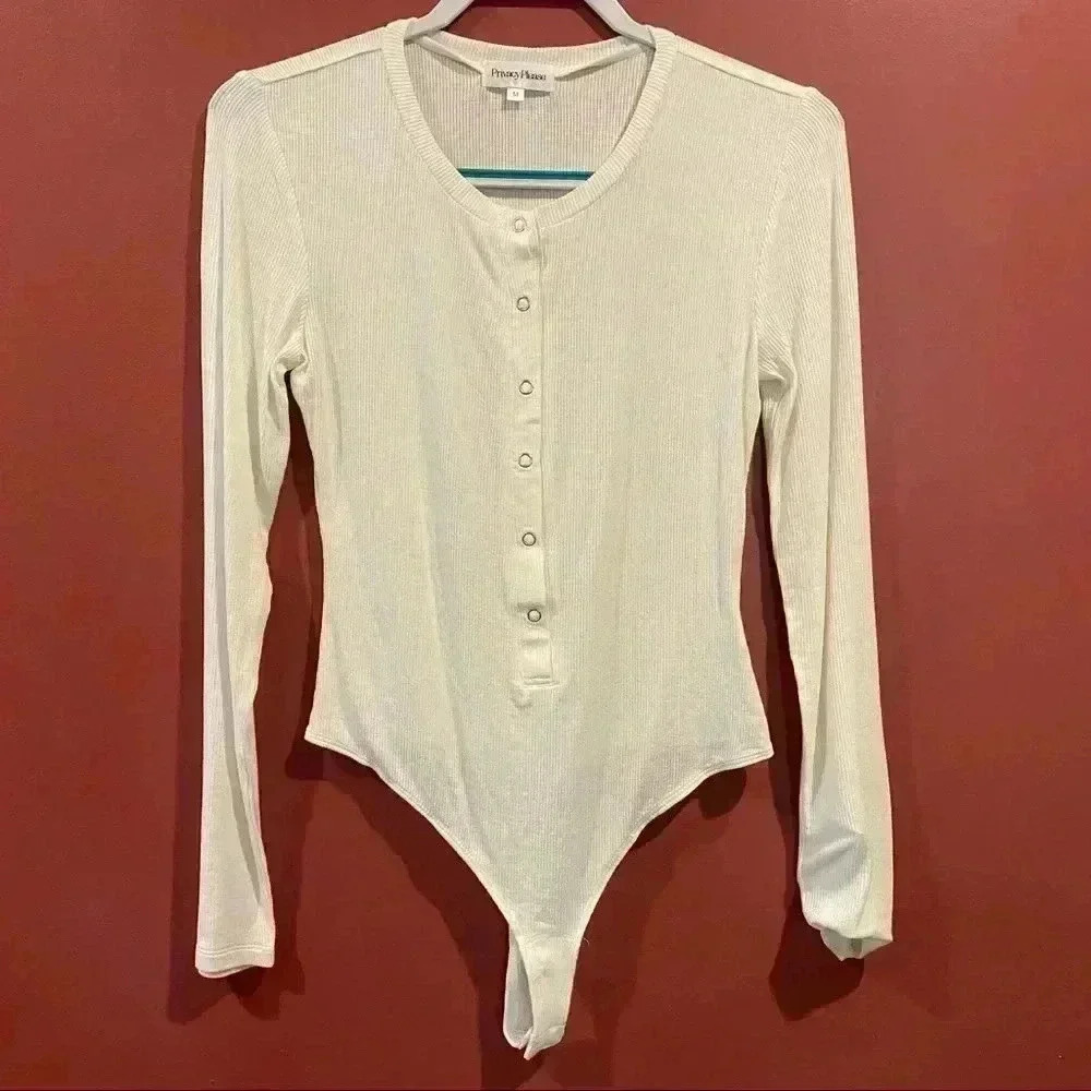 Privacy Please White Bodysuit